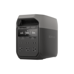 Estación de Energía Portátil Delta 3 1024Wh Litio LFP / 6 AC 1800 W (Max. 2200W) / 2 USB-C 100W / Capacidad para Aumentar Respaldo / Cargador de Coche 10A a 12.6V / Conectividad WiFi y Bluetooth (App) / Carga Solar 500W Max.