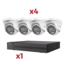 [Kit] DVR 4 Canales TurboHD + 1 Canal IP / 2 Megapixel (1080pLite) / AcuSense Lite / Audio por coaxitron / 1 Bahia de disco duro / 4 Cámaras Metalicas / 2 Megapixel tipo turret / ColorVu Lite + Microfono Integrado