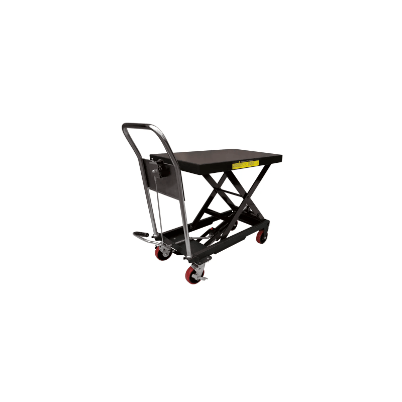Mesa Elevadora Hidráulica / Capacidad 300 kg a 1 t / Ruedas de Poliuretano / Sistema Hidráulico con Freno / Soporte de Tijera / Ideal para Cargas Medias y Pesadas