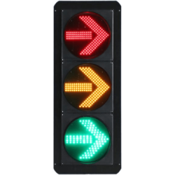 Señal de Tráfico Vertical de Giro a la Derecha / LEDs RYG / Carcasa PC y ABS / IP53 / Transformador AC 24 V / Φ 300 mm / Vida útil de LEDs ≥ 100,000 Hrs