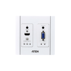 Transmisor HDBaseT | HDMI y VGA | Placa de Pared US / PoH (4K a 100 m) | (HDBaseT Class A) (PoH PD)