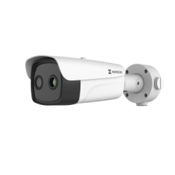 Bala IP Dual / Térmica 25 mm (384 X 288 ) / Óptico 12.4 mm (4 Megapixel) / 100 mts IR / IP67 / PoE / VCA 3.0 / NEMA 4X / Termométrica / Detección de Temperatura y Fuego / Micro SD