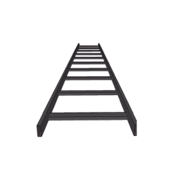 (CHET1X12EPK) ESCALERA TUBULAR 1.5 DE PERALTE X 12 ANCHO X 3m LARGO PINT EPOX COLOR NEGRO, INCLUYE COPLE y TORNILLERIa