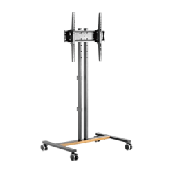 Soporte Móvil para Pantalla | Compatibilidad VESA 200x200 hasta  600x400 / Ruedas con Frenos / Ajuste de Altura y Ángulo / Soporte para TV de hasta 55 Pulgadas / Capacidad de Peso 35 kg