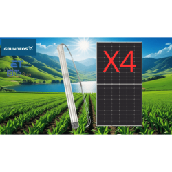 Kit De Bombeo Solar/ Bomba 1.4Kw / 4 Módulos Solares 610w