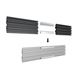 Accesorio_ Riel de Aluminio con Longitud 1750 mm | Ancho 120 mm|  Espesor 9 mm | Incluye Tapas y Tornillos | Compatible con estructura para Videowall | Diseño Modular