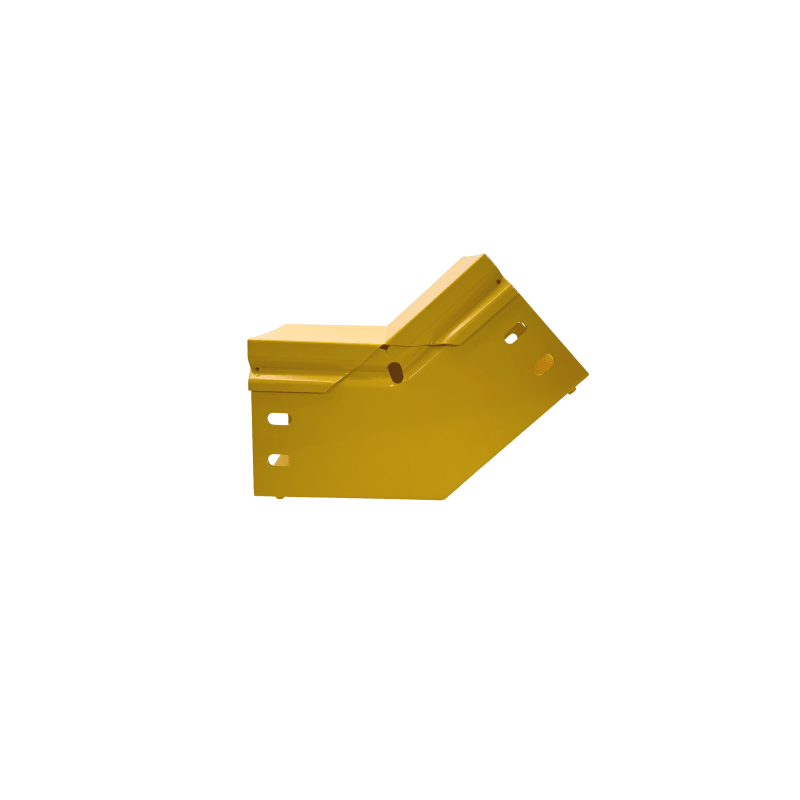 CHFIBER CURVA VERTICAL INTERIOR A 45° DE ALUMINIO PERALTE 4" ANCHO 4" RADIO 8" CON RECUBRIMIENTO EN PINTURA EPÓXICA, INCLUYE TAPA , UN PAR DE COPLES Y TORNILLERÍA.