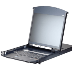 CONSOLA LCD DUAL RAIL CON SWITCH KVM POR IP INTEGRADO MULTI-INTERFAZ | CAT 5 DE 8 PUERTOS DE 1 CONSOLA LOCAL Y 1 CONSOLA REMOTA 