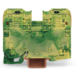 Borna de Tierra / 2 Conductores / 35 mm² / POWER CAGE CLAMP / Montaje en Carril DIN 35 x 15 / Verde-Amarillo / Poliamida (PA66) / Conexión Lateral / Rango de Sección 6-35 mm²