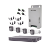 Kit Audio Bidireccional TurboHD 4K-3K / DVR 4 Canales 4K / 4 Cámaras Bala (Exterior) con Bocina y Microfóno Integrado 3K / 1 Fuentes de Poder / Accesorios