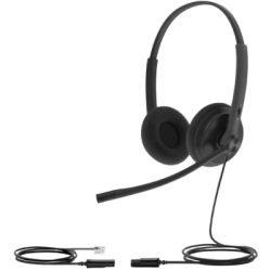 Diadema Alámbrica YHS34 Dual de Yealink QD a RJ9 con Almohadillas de Esponja
