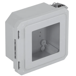Caja Impermeable De Fibra De Vidrio, 6.77" (17.19cm) Alto x 6.77" (17.19cm) Ancho x 4.06" (10.31cm) Profundidad, Con Ventanilla, Listado UL/cUL, Hecho En EE.UU, Serie EnviroArmour®