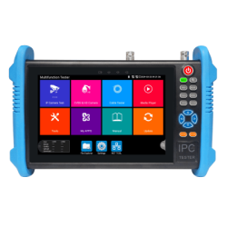 Tester de Video Profesional | Pantalla 7"|  Prueba IP/HD/Analógicas | TVI/CVI/AHD/CVBS | IP ONVIF | 4K/8K | H.264/H.265 | HDMI | PTZ | Scanner IP | TDR | Salidas 12V/24V/PoE | Activación Simultanea.