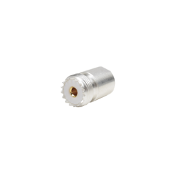 Adaptador UNIDAPT Hembra a UHF Hembra (SO-239). Plata-Oro-Teflón.                                                                                                                                                   