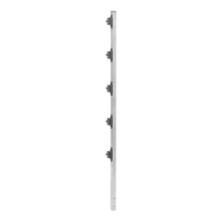 Poste de Paso de 1.2m para Cerca Electrificada de PTR Cuadrado de Aluminio de 1" de lado con 5 Aisladores Instalados.