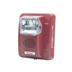 Sirena Estrobo, 24 Vcd, Multi-Candela 15 hasta 110 cd, Montaje En Pared, Color Rojo, Serie HEC3 (0500-06020), Hochiki 