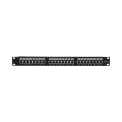 Panel de parcheo de impacto (110) Blindado (STP) de 24 puertos Cat6, 19in 
